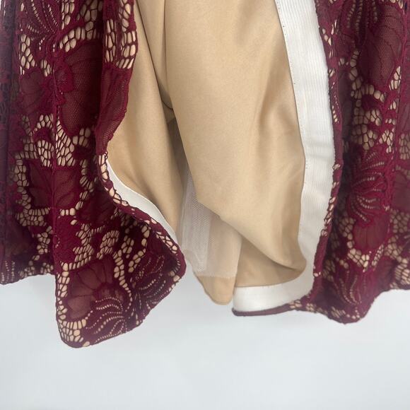 B Darlin Lace Skater Dress Sz 5/6 Holiday Wedding Off Shoulder Romantic Party - Picture 4 of 10